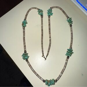 Vintage southwestern Turquoise and Brown Beaded Necklace